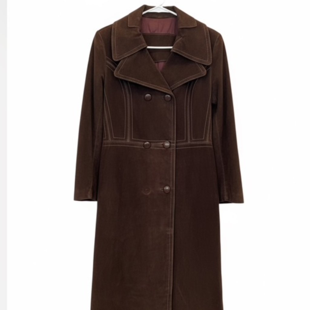 Dark Brown Suede Coat